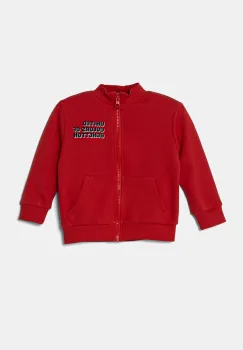 United Colors of Benetton hanorac de bumbac pentru copii culoarea rosu, cu imprimeu, 3J70G503M imagine