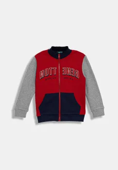 United Colors of Benetton hanorac de bumbac pentru copii culoarea rosu, cu imprimeu, 3J70G503X imagine