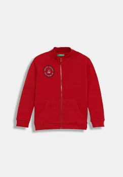 United Colors of Benetton hanorac de bumbac pentru copii culoarea rosu, cu imprimeu, 3J70G503X imagine