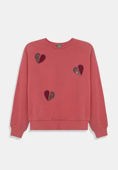 United Colors of Benetton hanorac de bumbac pentru copii culoarea roz, cu imprimeu, 3J68C10NX imagine