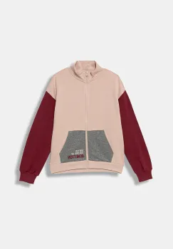 United Colors of Benetton hanorac de bumbac pentru copii culoarea roz, cu imprimeu, 3J68C505D imagine