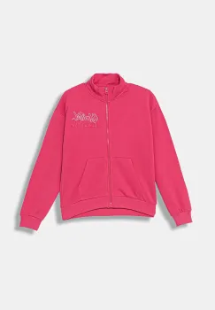 United Colors of Benetton hanorac de bumbac pentru copii culoarea roz, cu imprimeu, 3J68C505D imagine