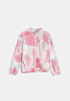 United Colors of Benetton hanorac de bumbac pentru copii culoarea roz, modelator, 35UJG503S imagine