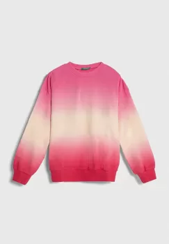 United Colors of Benetton hanorac de bumbac pentru copii culoarea roz, modelator imagine