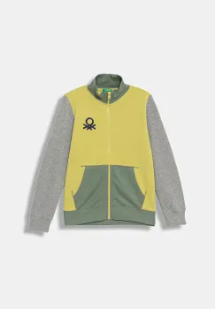 United Colors of Benetton hanorac de bumbac pentru copii culoarea verde, cu imprimeu, 3J68C501B imagine