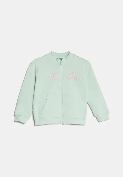 United Colors of Benetton hanorac de bumbac pentru copii culoarea verde, cu imprimeu, 3J70G503N imagine