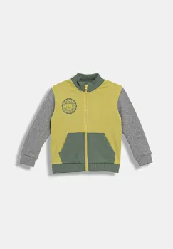 United Colors of Benetton hanorac de bumbac pentru copii culoarea verde, cu imprimeu, 3J70G503X imagine