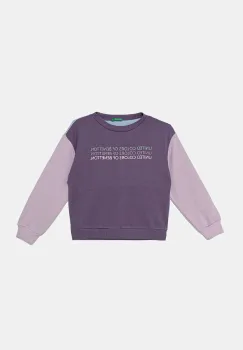 United Colors of Benetton hanorac de bumbac pentru copii culoarea violet, cu imprimeu, 3J68C10Q0 imagine