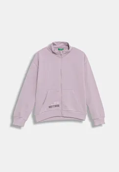 United Colors of Benetton hanorac de bumbac pentru copii culoarea violet, cu imprimeu, 3J68C505D imagine