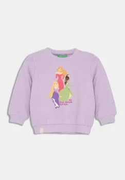 United Colors of Benetton hanorac de bumbac pentru copii culoarea violet, cu imprimeu, 3J68G10H7 imagine