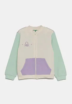 United Colors of Benetton hanorac de bumbac pentru copii culoarea violet, cu imprimeu, 3J70G503N imagine