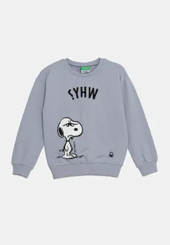 United Colors of Benetton hanorac de bumbac pentru copii culoarea violet, cu imprimeu, 3UNIC10NF imagine