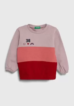 United Colors of Benetton hanorac de bumbac pentru copii culoarea violet, modelator imagine