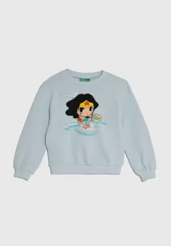 United Colors of Benetton hanorac de bumbac pentru copii x DC cu imprimeu imagine