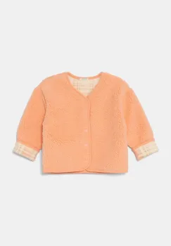 United Colors of Benetton hanorac polar pentru bebelusi culoarea portocaliu, modelator, 3EKNA501G imagine