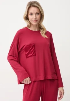 United Colors of Benetton longsleeve de pijama culoarea bordo, 3ZEW3M06P imagine