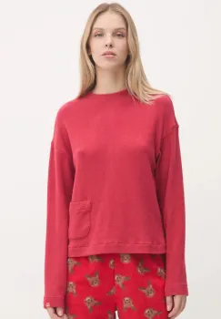 United Colors of Benetton longsleeve de pijama culoarea rosu, 3Q413M06F imagine