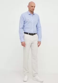 United Colors of Benetton pantaloni barbati, culoarea bej, drept imagine