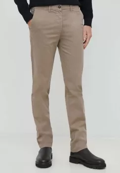 United Colors of Benetton pantaloni barbati, culoarea maro, mulata imagine