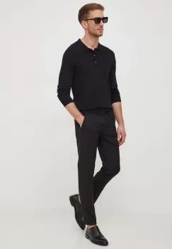 United Colors of Benetton pantaloni barbati, culoarea negru, drept imagine