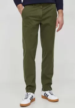 United Colors of Benetton pantaloni barbati, culoarea verde, drept imagine