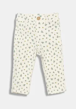 United Colors of Benetton pantaloni bebe culoarea bej, cu imprimeu, 4NNFAE005 imagine
