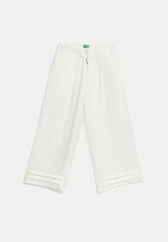 United Colors of Benetton pantaloni copii culoarea alb, uni, 4VDVCF04M imagine