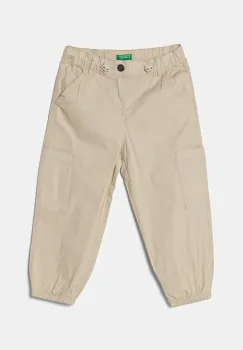 United Colors of Benetton pantaloni copii culoarea bej, neted imagine