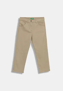 United Colors of Benetton pantaloni copii culoarea bej, uni, 4RHPGE009 imagine