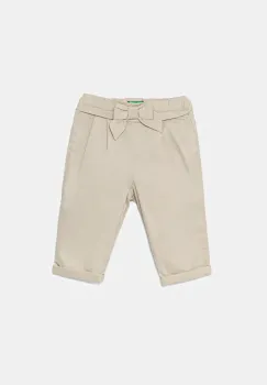 United Colors of Benetton pantaloni copii culoarea bej, uni, 4T48GF02C imagine