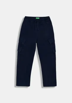 United Colors of Benetton pantaloni copii culoarea bleumarin, uni, 4RHPCF04Y imagine