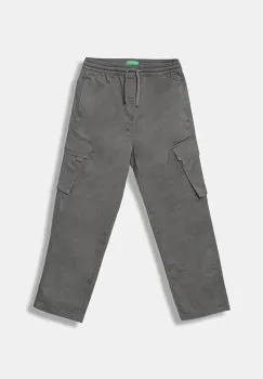 United Colors of Benetton pantaloni copii culoarea gri, uni, 4RHPCF04Y imagine