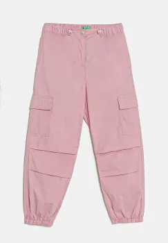 United Colors of Benetton pantaloni copii culoarea roz, neted, 4L2VCF046 imagine