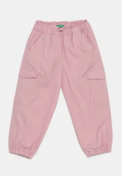 United Colors of Benetton pantaloni copii culoarea roz, neted, 4L2VGF028 imagine
