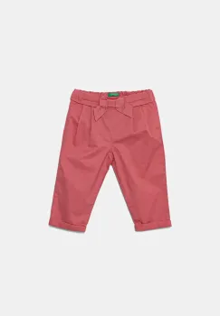 United Colors of Benetton pantaloni copii culoarea roz, uni, 4T48GF02C imagine