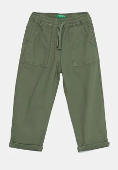 United Colors of Benetton pantaloni copii culoarea verde, neted, 47K0GF026 imagine