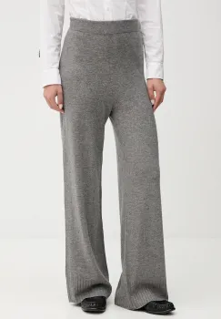 United Colors of Benetton pantaloni cu lana culoarea gri, lat, high waist, 102HDF00Z imagine