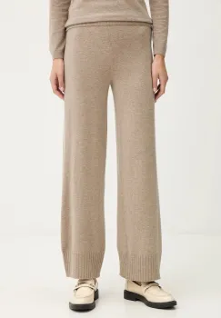 United Colors of Benetton pantaloni cu lana culoarea maro, lat, high waist, 102HDF00Z imagine