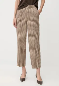 United Colors of Benetton pantaloni culoarea bej, drept, high waist, 44BWDF0AE imagine