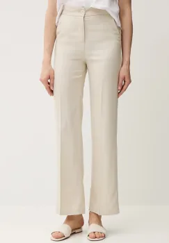 United Colors of Benetton pantaloni culoarea bej, drept, high waist, 4T91DF099 imagine