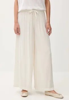 United Colors of Benetton pantaloni culoarea bej, lat, high waist, 4VW95F00C imagine