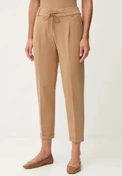 United Colors of Benetton pantaloni culoarea bleumarin, drept, high waist, 4DI4DF00J imagine