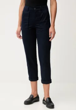 United Colors of Benetton pantaloni culoarea bleumarin, drept, high waist, 4FRXDF08E imagine