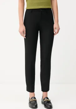 United Colors of Benetton pantaloni culoarea bleumarin, drept, high waist, 4L4H557R4 imagine