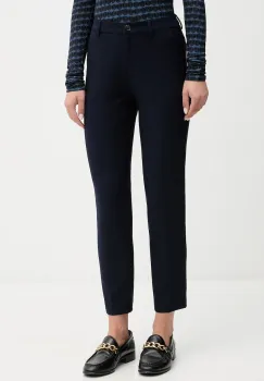 United Colors of Benetton pantaloni culoarea bleumarin, drept, high waist, 4L4H557R4 imagine