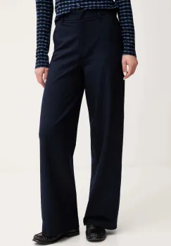 United Colors of Benetton pantaloni culoarea bleumarin, drept, high waist, 4L4HDF07F imagine