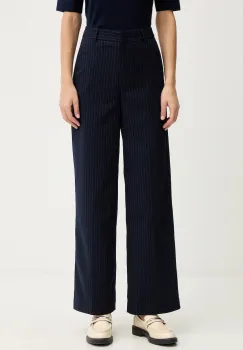 United Colors of Benetton pantaloni culoarea bleumarin, drept, high waist, 4X8MDF07F imagine