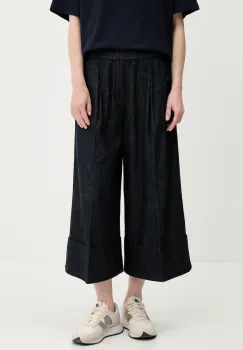 United Colors of Benetton pantaloni culoarea bleumarin, lat, high waist, 4KOWDF09M imagine