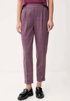 United Colors of Benetton pantaloni culoarea bordo, fason tigareta, high waist, 4X8MDF081 imagine
