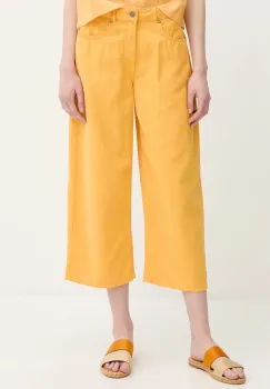 United Colors of Benetton pantaloni culoarea galben, drept, high waist, 4LEDDF09P imagine
